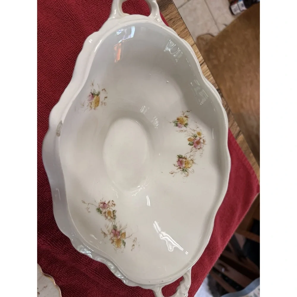 Antique 1901 East Liverpool Potteries Covered Veggie Tureen 11